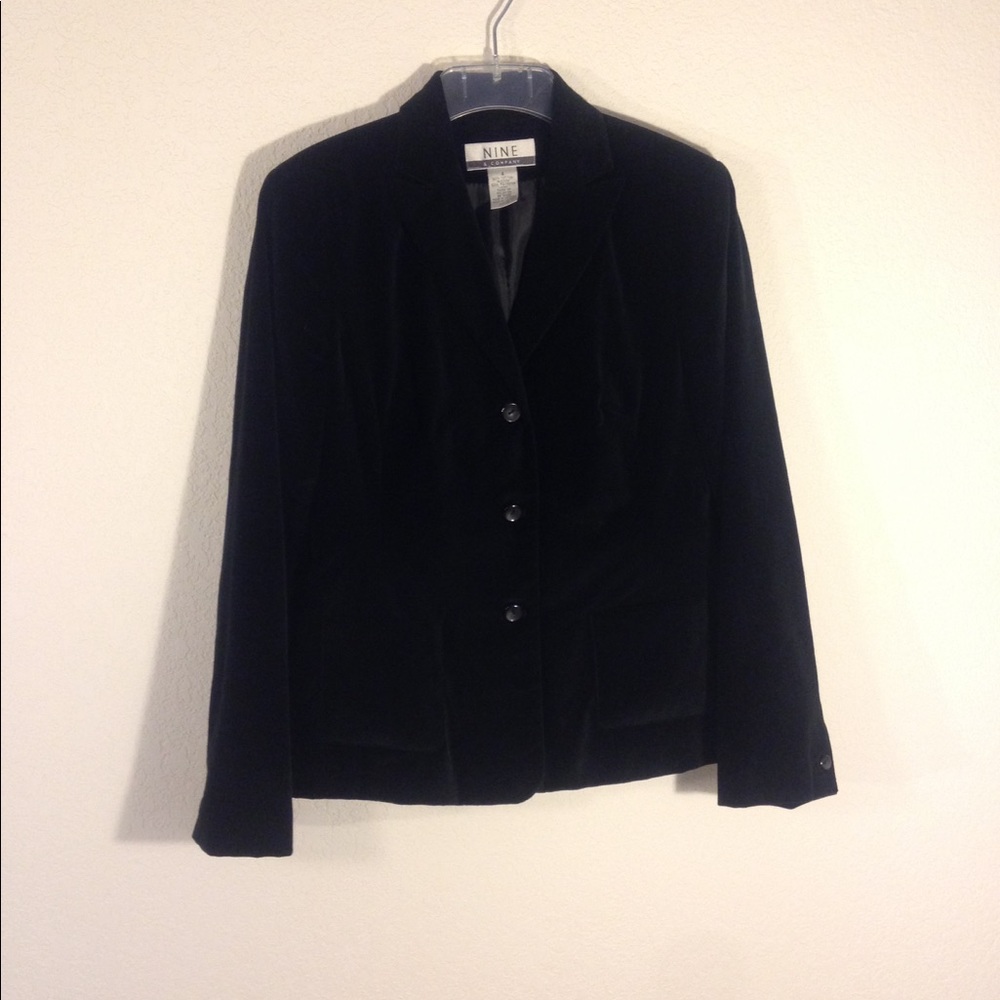 NINE & CO. Blazer Black Velour Size 4